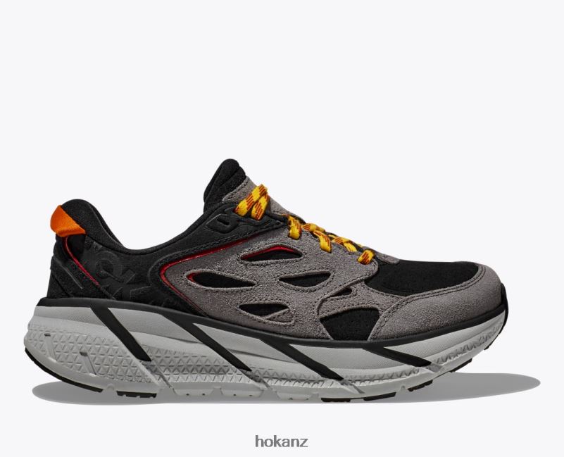 Hoka Women Clifton L Suede 482TD69 Black/Lunar Rock