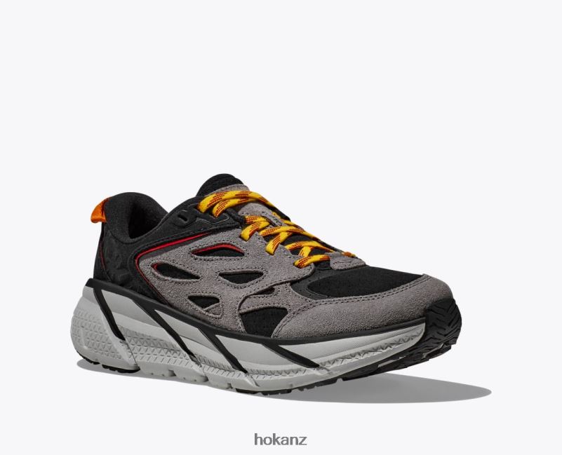 Hoka Women Clifton L Suede 482TD69 Black/Lunar Rock