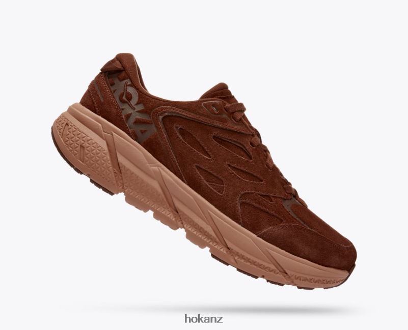 Hoka Women Clifton L Suede 482TD73 Cappuccino/Cork