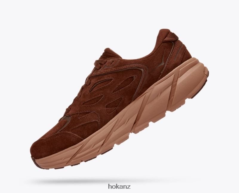 Hoka Women Clifton L Suede 482TD73 Cappuccino/Cork