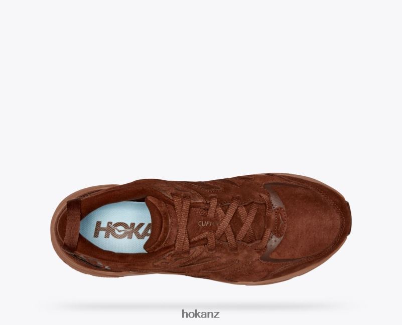 Hoka Women Clifton L Suede 482TD73 Cappuccino/Cork
