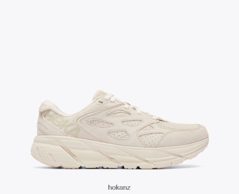 Hoka Women Clifton L Suede 482TD74 Eggnog