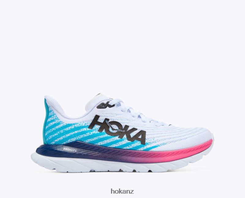 Hoka Women Mach 5 482TD32 White/Scuba Blue