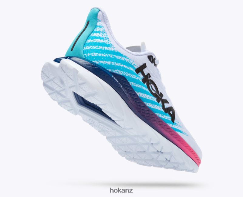 Hoka Women Mach 5 482TD32 White/Scuba Blue