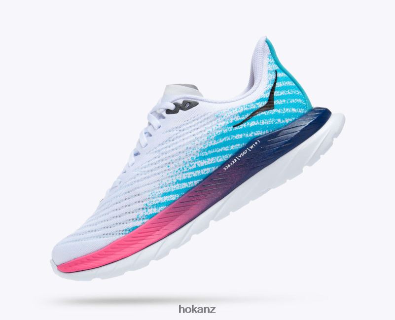 Hoka Women Mach 5 482TD32 White/Scuba Blue